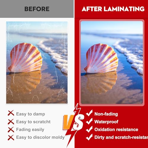 CAREGY Thermal Laminating Pouches, 500 Pack 3 Mil, 9 x 11.5 Inches Laminating Sheets Paper for Laminator, Clear, Letter Size, Office and School Supplies