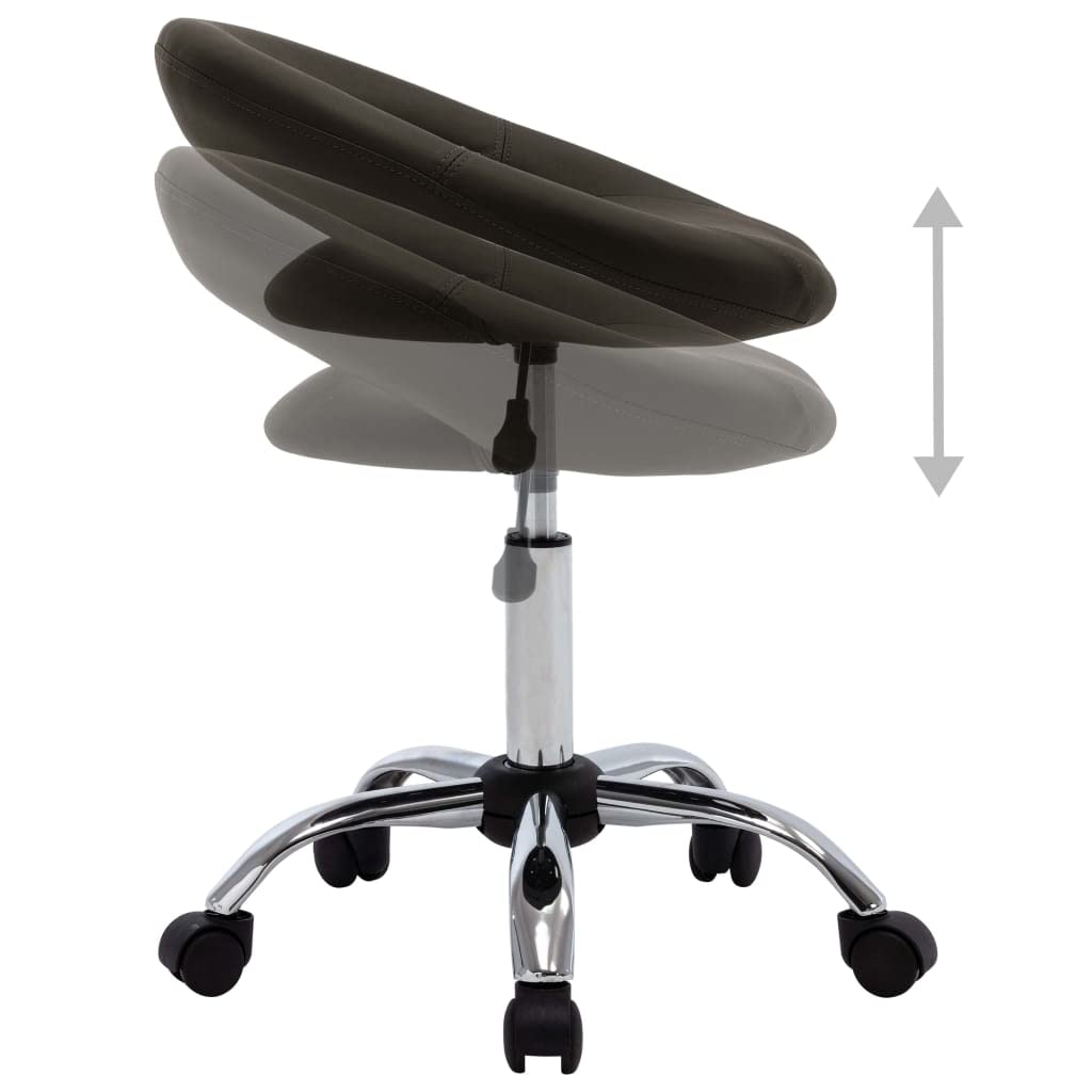 Krzesło do jadalni obrotowe, brązowe, sztuczna skóra z ergonomiczną tapicerką i oparciem, obracane o 360 stopni, regulacja wysokości, z kółkami, idealne do jadalni, kuchni i salonu