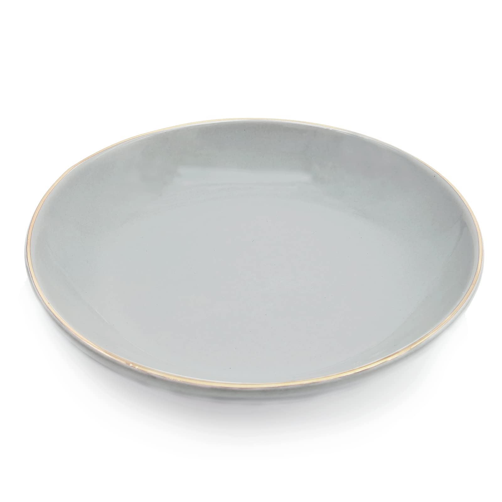 HANKOR4.75" Ceramic Jewelry Tray, Small Ring Dish Holder Trinket Tray, Catch All Trays for Ring Earring Necklace Key, Christmas Gifts for Women Girls, Gray