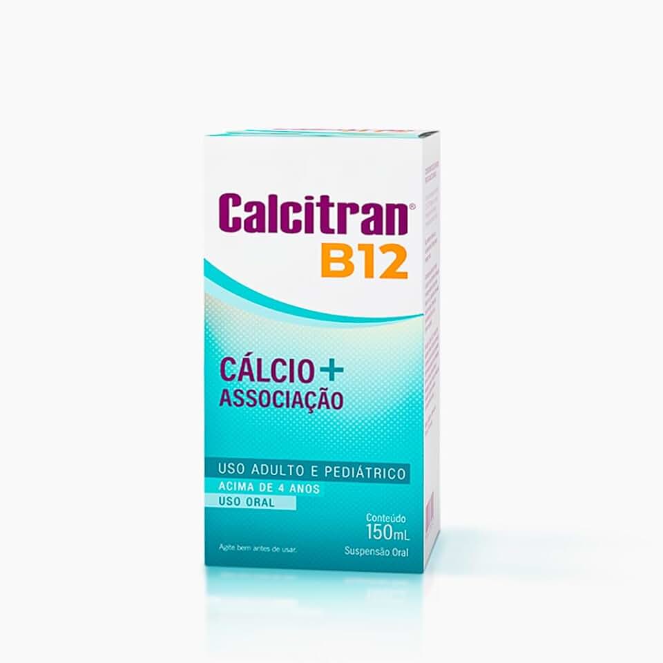 Calcitran B12 Solução Oral 150ml - Cálcio com Vitamina B12 Infantil e Adulto