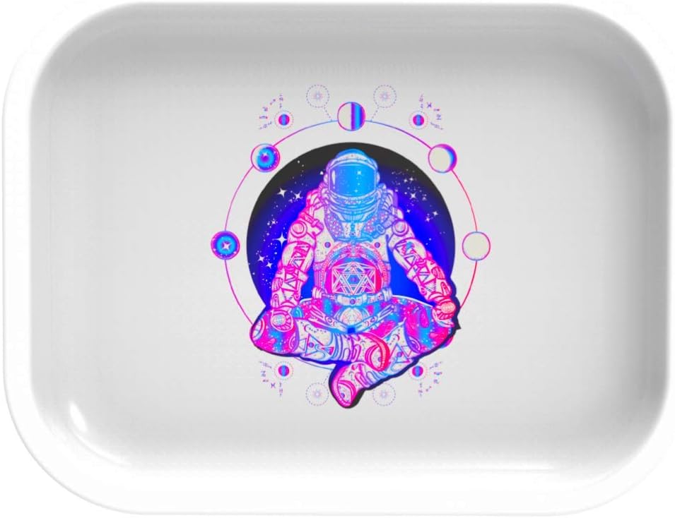 Metal Rolling Tray Astronaut Design Pink Rolling Tray Color Unique Custom Rolling Trays