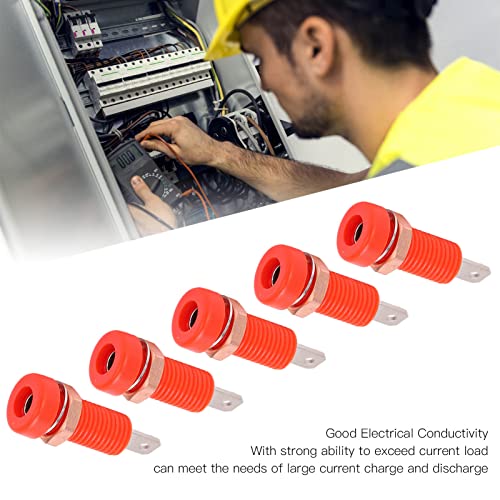 Image of 10pcs 4mm Banana Jack Socket Banana Jack Connector Panel Mount Binding Post Connector Adapter Panel for Electronic Instrument (Red)