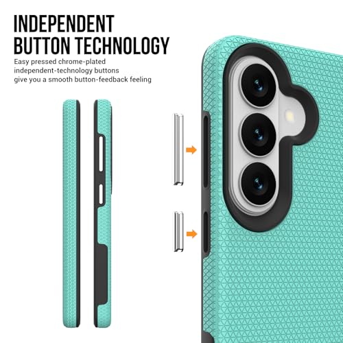 Image of NOXO Ultra-Hybrid Triangle Back Case Cover Compatible with Samsung Galaxy S26 Plus | Shockproof Design | Camera Protection | Soft TPU & Rugged PC | Bumper Cases and Covers (Mint Green)