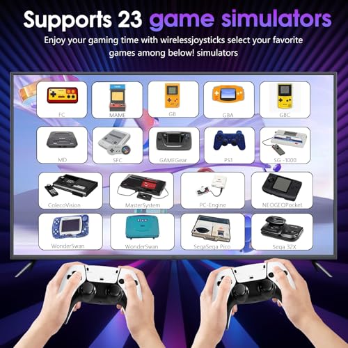 Image of 2025 New 128GB Retro Gaming Stick, Mini Arcade Console with 40,000+ Games & 23 Emulators, Wireless HDMI TV Game Stick for Adults /Kids, 4K HD Plug & Play, 2.4G Dual Controller (White)