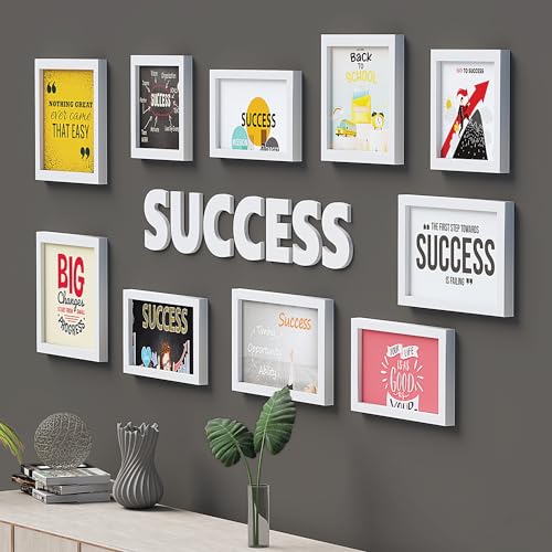 Amazon Basics Synthetic Photo Frames | Set of 10 | Quotes Wall Ha...