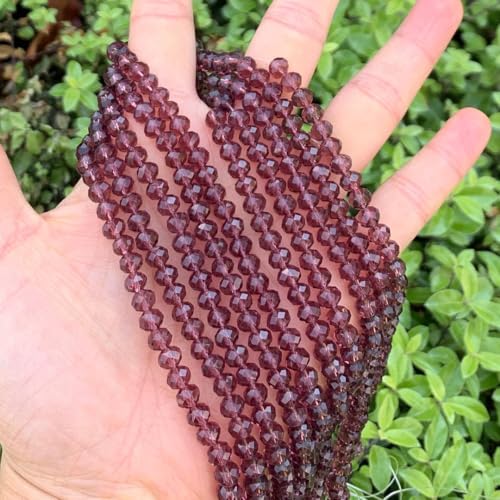 Image of 500pcs Czech Faceted Rondelle Crystal Glass Beads 6mm Bulk Burgundy Red