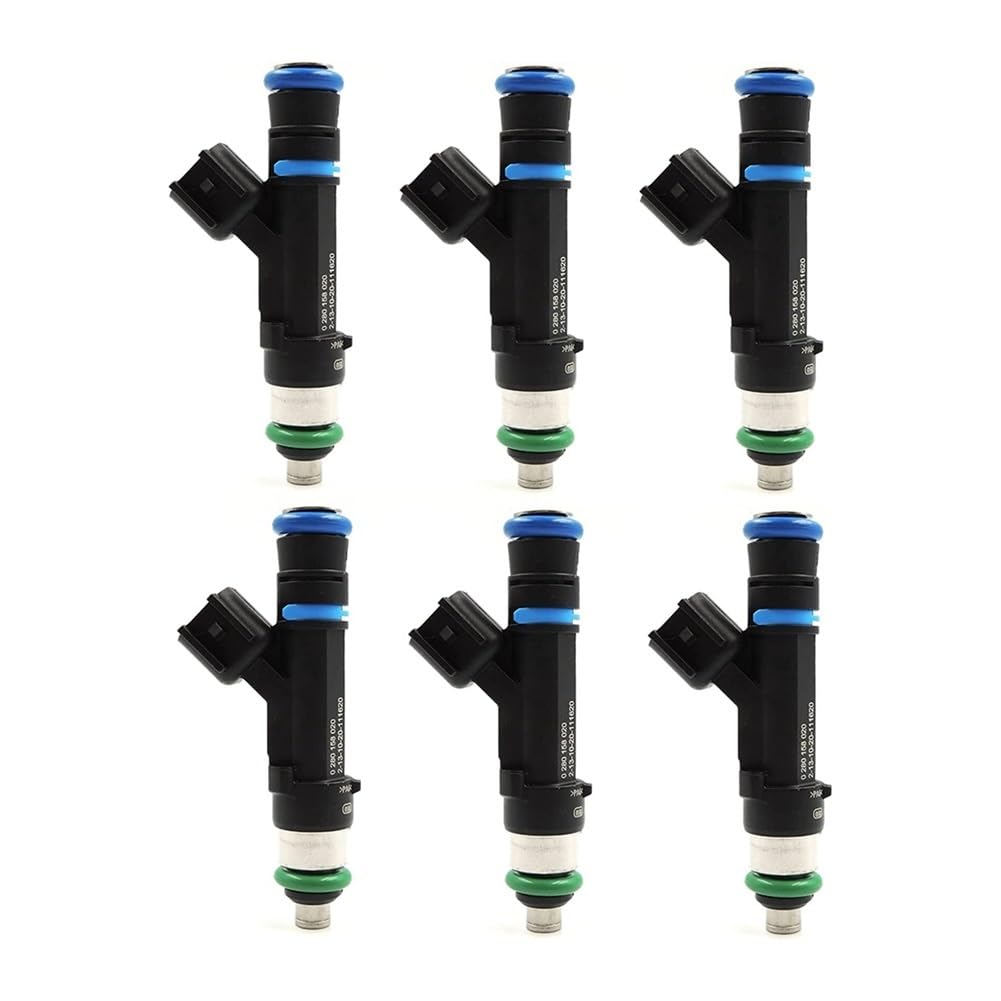 Car Petrol Injector A67F-6PCS Fuel Injector Nozzle 53032701AA 0280158020 for Jeep for Liberty for Dakota for Raider 3.7L, Black