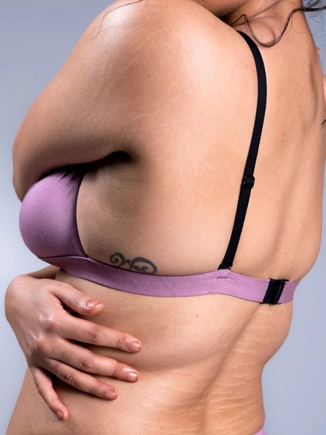 Image of &Circus PureSoft True Fit Triangle Non Padded Bra for Women | Deep Neck Plunge Bra for Women | Triangle Low Coverage Bra