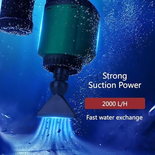 Efficient Aquarium Gravel Cleaner with Algae Scraper & Hose Controller, 36W Water Maintenance Tool for Fish Tank Gravel & Sand Cleaning