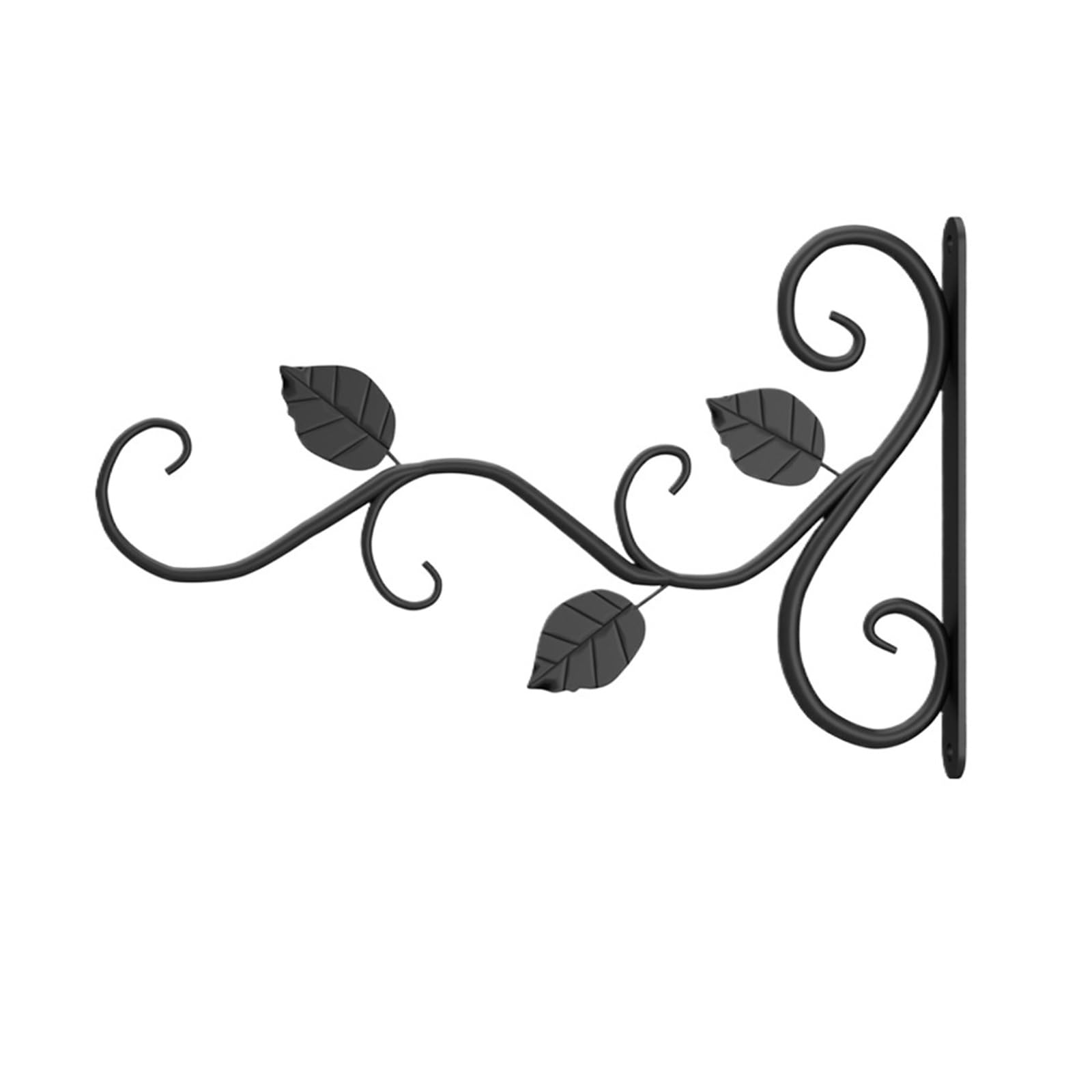 HUWOYG Wall Mounted Flower Pot Hanger Multifunction Iron Lanterns for Planters Bird Feeders for Plants(Black)