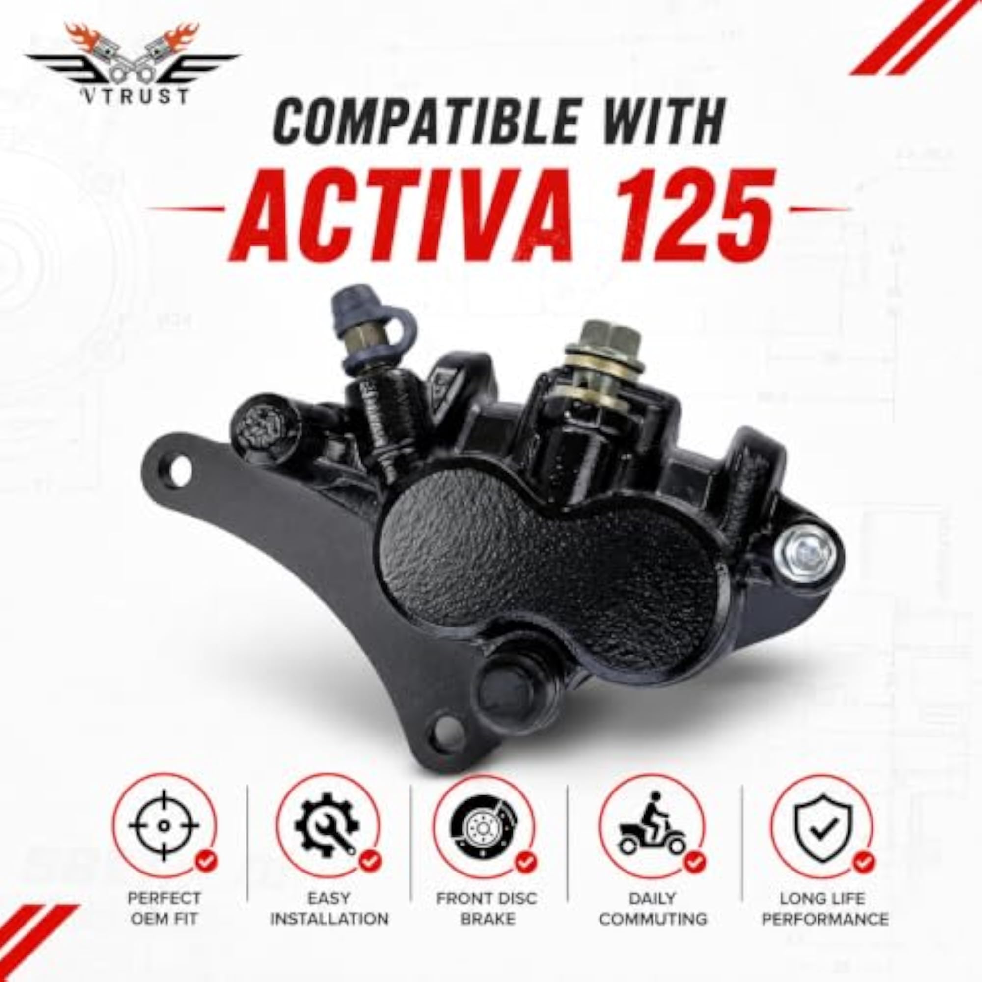 Front Brake Caliper Assembly Compatible for Honda Activa 125