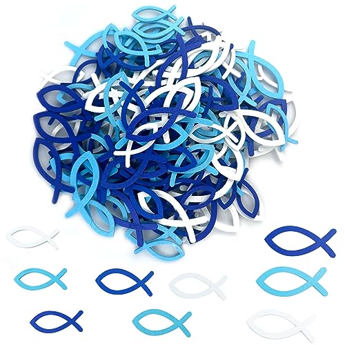 Nutabevr 180 Stücke 3 Farben Holz Fische Kreuz Deko Streudeko...