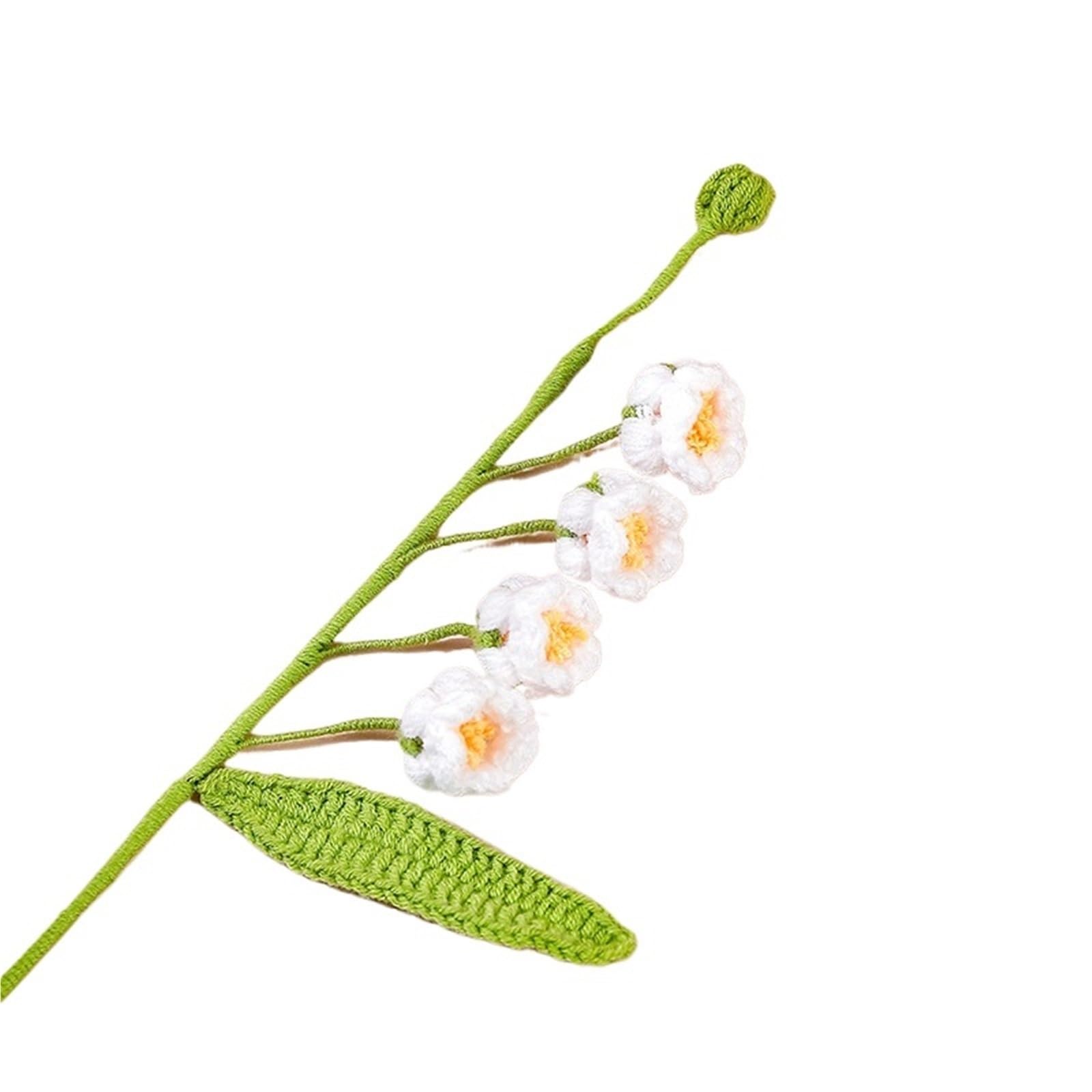 EXKURPOO crochet plant Puff Bell Orchid Crochet Flowers Creative Bouquet Flower Knitted Desktop Decor for home