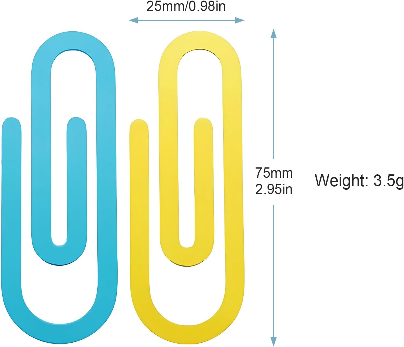 TENOC Jumbo Paper Clips, Blue & Yellow, 6 Pack image 3