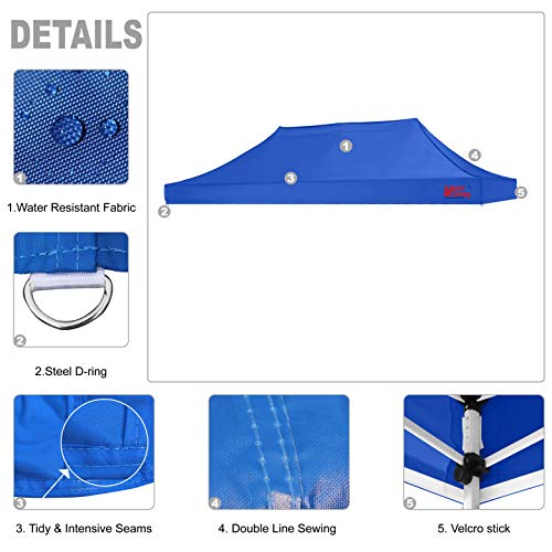 Image of MASTERCANOPY Replacement Pop Up Canopy Top (10x20, Royal Blue)