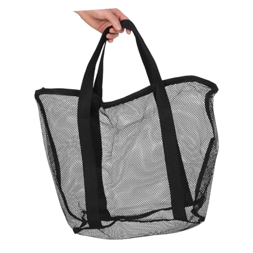 PartyKindom Family Beach Gear Large Capacity Mesh Tote Bag Transparent Single Shoulder Carrier for Travel Shopping and Beach Activities4