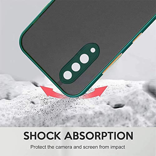 Image of Amazon Brand - Solimo Matte Clear Case (Hard Back & Soft Bumper Cover) with Camera Protection for Samsung Galaxy A30s - Dark Green