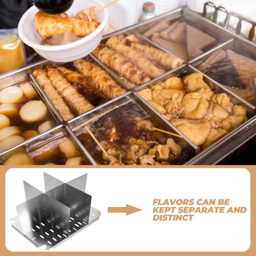 Divisor de olla multi-compartimento de acero inoxidable con 6 secciones para recetas variadas 6