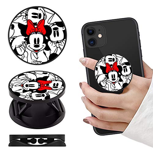 DISNEY COLLECTION Cell Phone Finger Stand Holder Grip Foldable Expanding Kickstand Mount Compatible All Tablets and Smartphones (Girly Minnie Mouse)