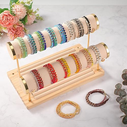 Kigeli 60 Pcs Bohemian Beaded Bracelets Stackable Multi Layer Statement Sparkly Bulk Boho Crystal Stretchy Bracelet Set for Women Jewelry Gifts3