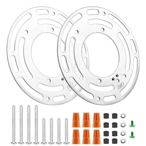 2 Pack Universal Light Fixture Mounting Bracket, 4 Inches Diameter Steel Round Universal Light...