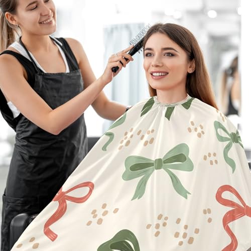 Capa para corte de cabello impermeable Retro Bows profesional para barbería y salón con cierre ajustable de broches para estilismo y peluquería miniatura 7