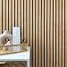 WALLCOVER Tapete inkl. Kleister Holzoptik Braun Akustikpaneele Holzwand Vliestapete Skandi Lamellenwand Holzpaneele 3D Optik Holztapete Modern Naturholz Made in Germany