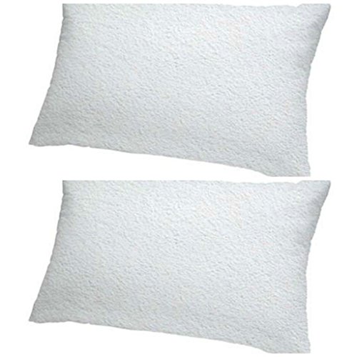 Pack of 2 Pillow Protectors With Zip -Liquid Resistant -(45 X 70 Cm) 100% Cotton Dust Mite Resistant - Machine Washable - Anti-Allergy, Anti-Bacterial BY Victoria Bedding