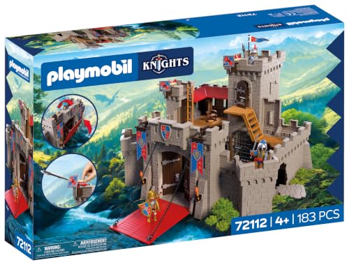 PLAYMOBIL | Knights | Große Löwenritterburg | XXL Ritterburg mit Zugbrücke Geschützen und Falltür | Ritterburg Spielzeug für Kinder ab 4 Jahren | 72112
