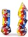 Polyhedral DND Dice Sets - Hengda D&D Dice for Dungeons & Dragons Pathfinder Table Gaming Dice Collections with Bags (Burning Cloud Aurora Gradients)