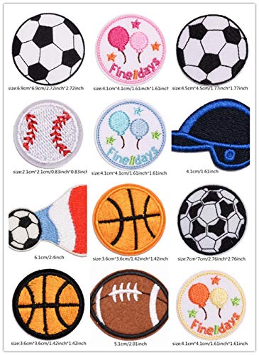 Mscftfb 23 Pieces Ball Sports Iron On Patch Applique Motif Fabric Children Football Baseball Basketball Rugby Soccer Embroidered Appliques Iron On Patches For Kids Jeans Decoration Clothing Repair #TOP1
