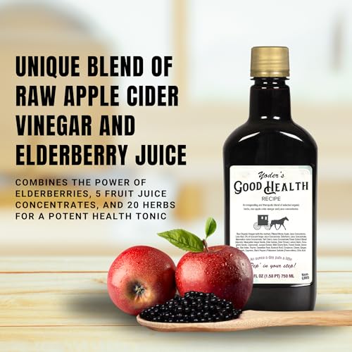 Yoder’s Good Health Recipe Apple Cider Vinegar Liquid Complex, 25 oz, Amish Harvest Herbal Tonic with Elderberry Juice, Organic Wildcrafted Herbs, Raw Detoxifying Antioxidants - Thumbnail 6