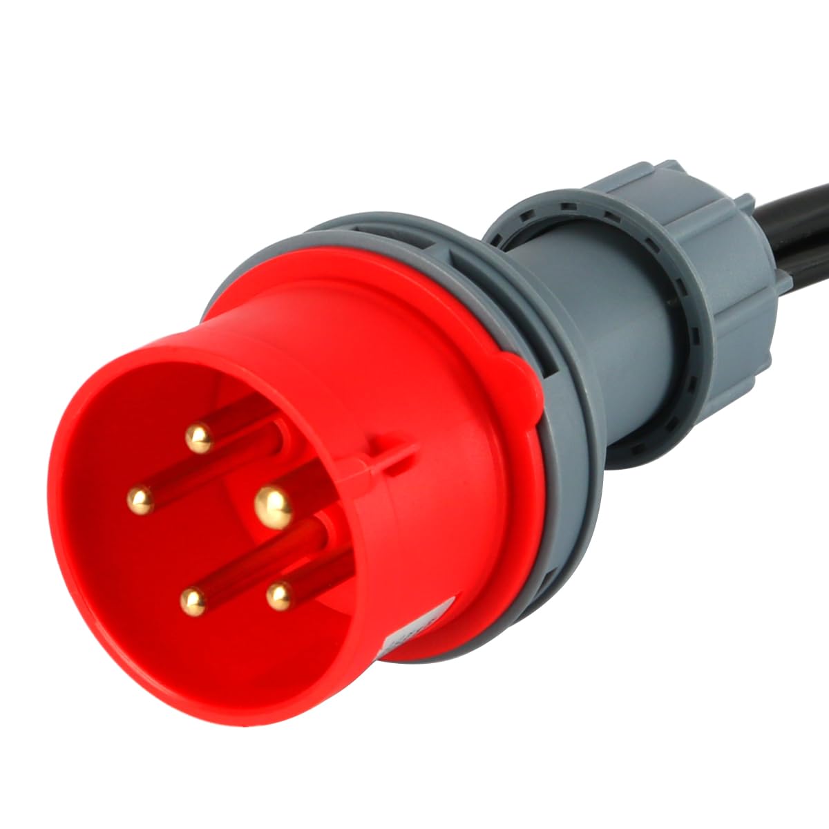 Adapter CEE o dużym natężeniu prądu 16 A do 3 x 230 V, złącze gumowe, adapter kabla zasilającego do kempingu, złącze uziemiające do przyczepy kempingowej