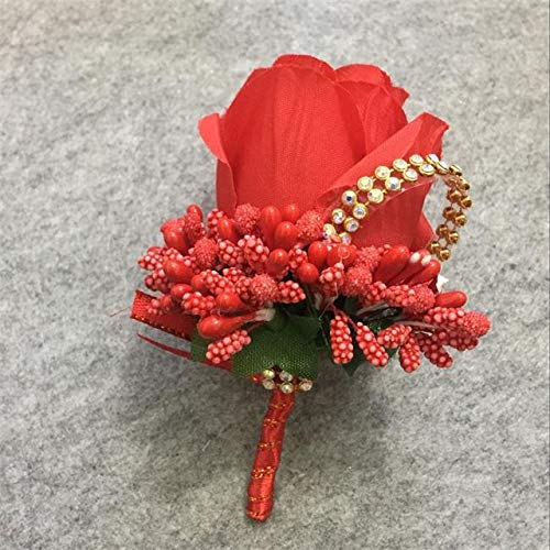 Treestar Boutonniere per sposo nuziale artificiale rosa con spilli per sposo migliore spilla da uomo per balli di fine anno - Image 7