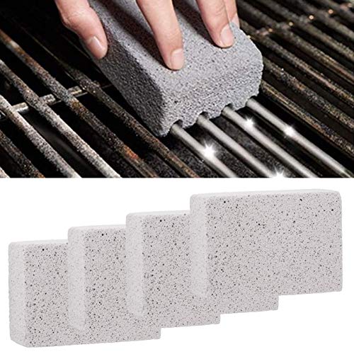 Atyhao 4 Stück Reinigungsblock Barbecue Grill Reinigung Brick Block Flecken Fettreiniger Stein Küchenzubehör