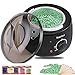 Scaldacera Professionale Elettrico, kit per depilazione,Scaldacera,Depilazione Ceretta Indolore con 5 Sacchetti di Cera Brasiliana Wax Warmer Set, 30 Spatole di Legno, depilazione indolore (black)