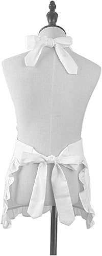 Miniatura 3 de Love Potato Delantal de cocina blanco puro de la colmena de la princesa de los niños del algodón para los niños 4-7 años, Blanco