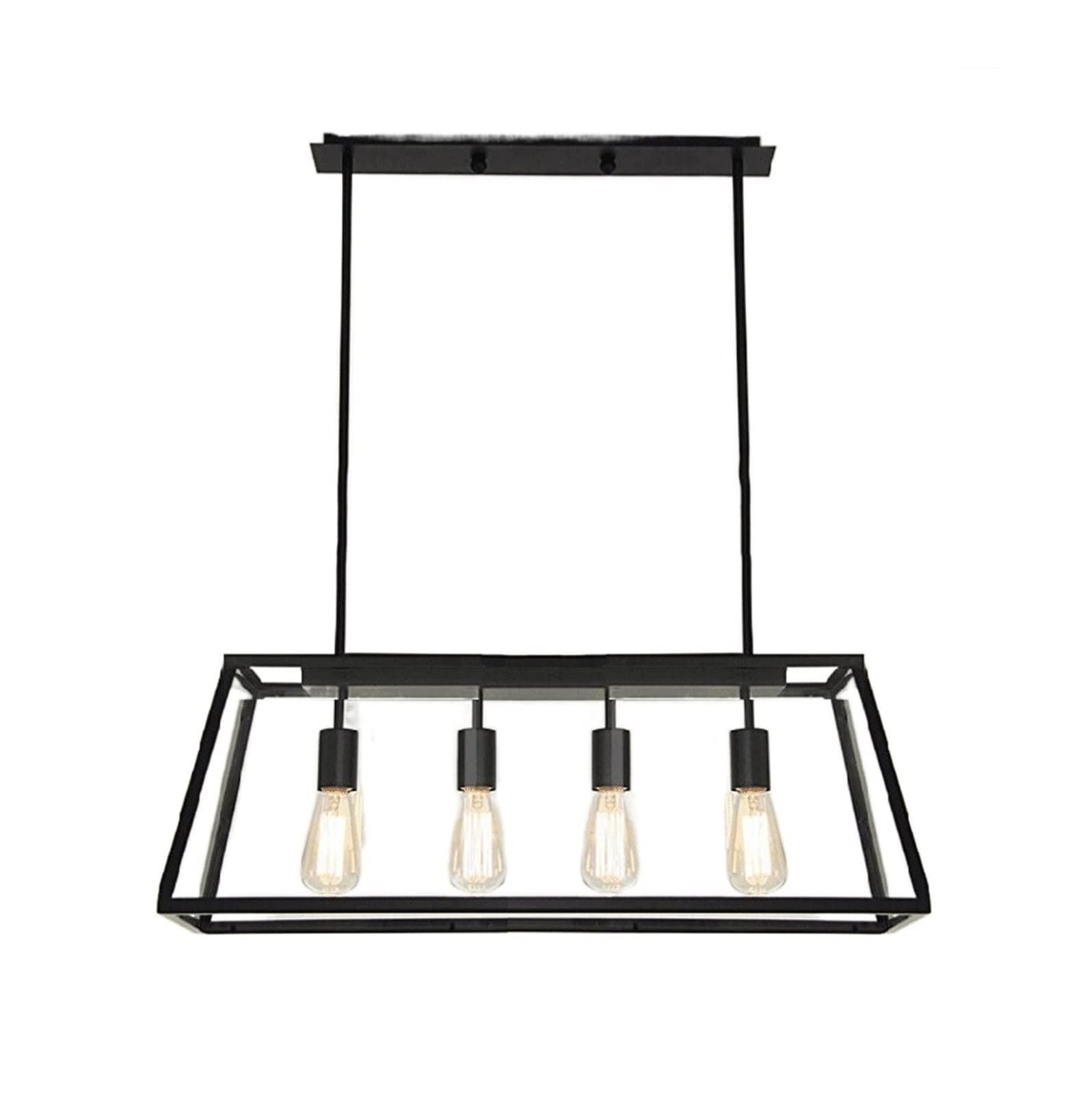 Lampe suspension industrielle Victoria avec 4 douilles E27 pour design rétro de ferme