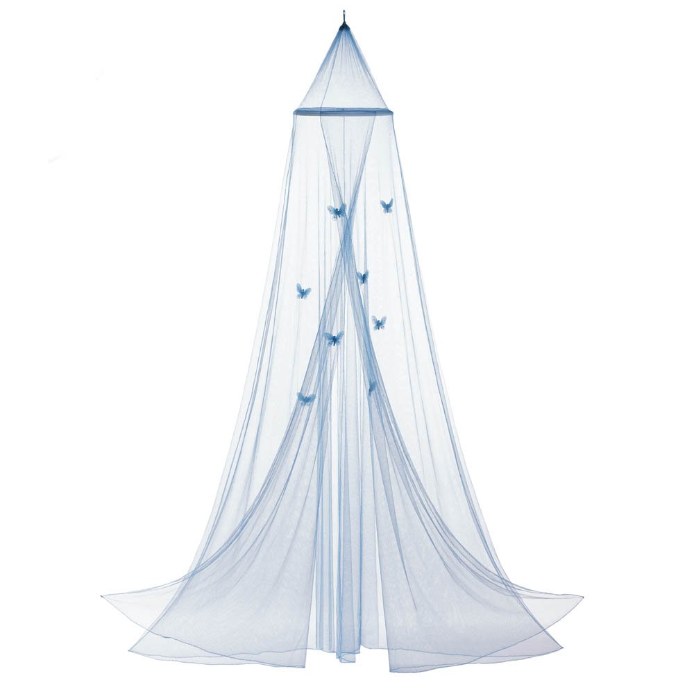 Accent Plus Queen, Blue Polyester Hanging Bed Canopy Netting