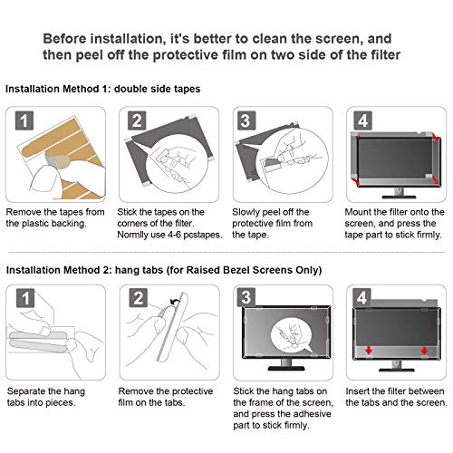 Filtro de tela de privacidade de computador de 24 polegadas - adequado para monitor panorâmico com p