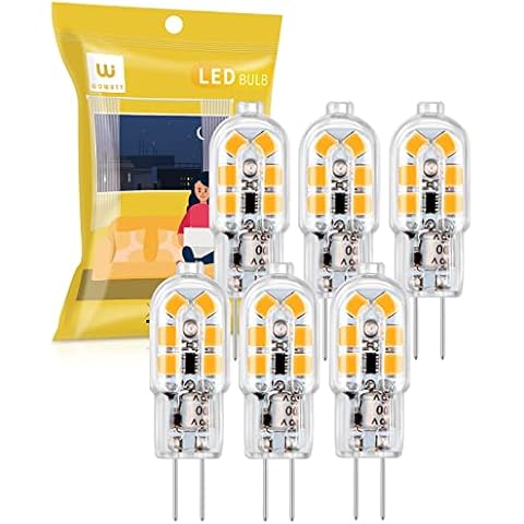 Wowatt 2W G4 LED Bulbs Warm White 3000K 160LM, AC/DC 12V, Replacement 20W Halogen Bulb, No Flicker, Non-Dimmable, 360° Beam Angle, Energy Saving G4 LED Capsule Light Bulbs, 6 Pack Cover