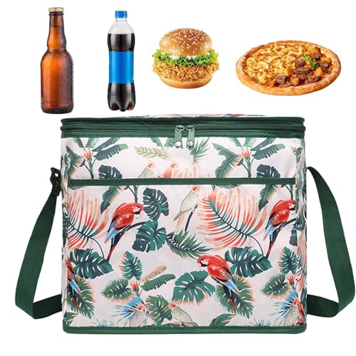 Bolsa para Comida, Tote de Compras Plegable para Congelados 18L, Portátil Aislada Y Suave para Compras Vacaciones Maletero Deportes Picnic Entrega Colegio Playa