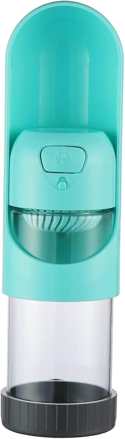 Portable Dog Water Dispenser 400ml with Bowl Travel Bottles Leakproof BPA Free Food Grade for Dogs Travel Walking Hiking Park(Pink)