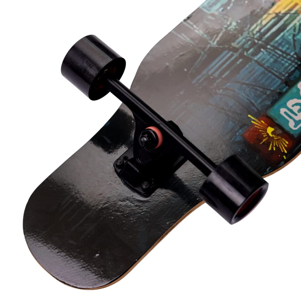 TOKYO Longboard complet de 107 cm pour CRUISING , CARVING et DANCING en ville. Planche en érable, arbres en aluminium et roulements ABEC-9. Pour tous les niveaux, adolescents et adultes.