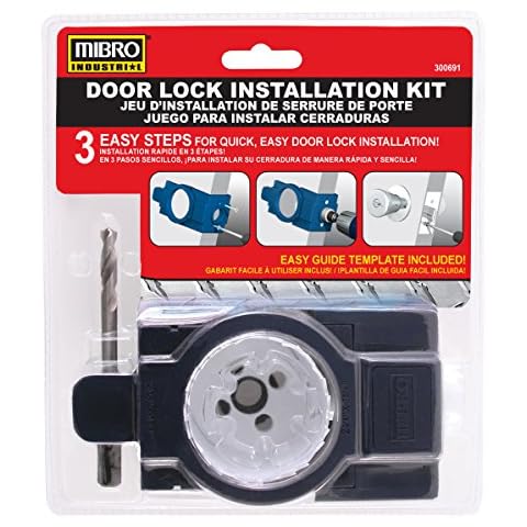 MIBRO 300691 Bi-Metal Door Lock and Deadbolt Installation Kit for Wood and Metal Doors Cover