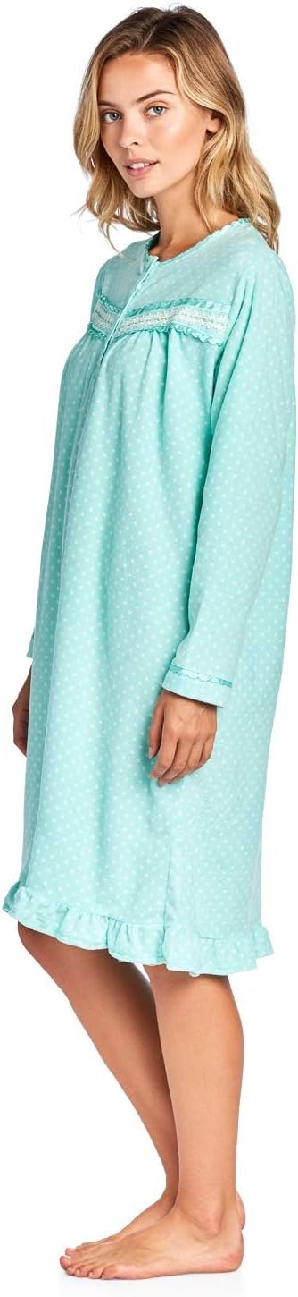 Casual Nights Women's Cozy Long Sleeve Fleece Nightgown