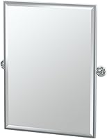 Vista 7 de Gatco Designer II - Espejo rectangular sin marco, cromado, montado en la pared, 24 pulgadas de alto x 19.50 pulgadas de ancho, espejo biselado
