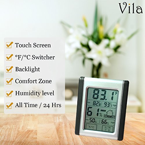 image for Vila Digital Thermometer and Hygrometer, for Dog, Cat, Ferret, Chicken
