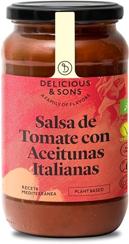 Delicious & Sons Salsa de Tomate con Aceitunas Italianas - Ecológ...