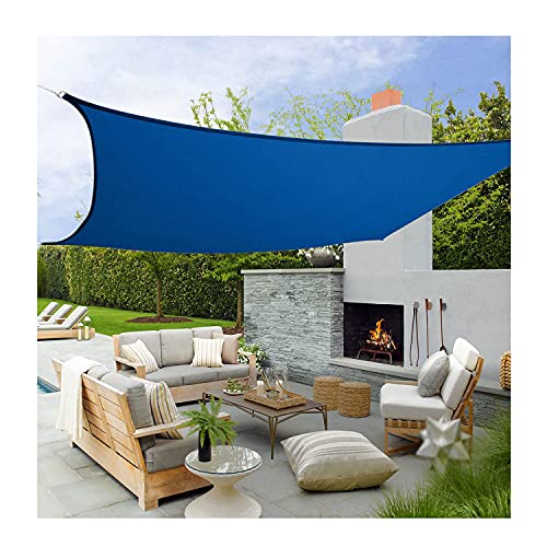 Voile d'ombrage rectangulaire bleu imperméable pour terrasse